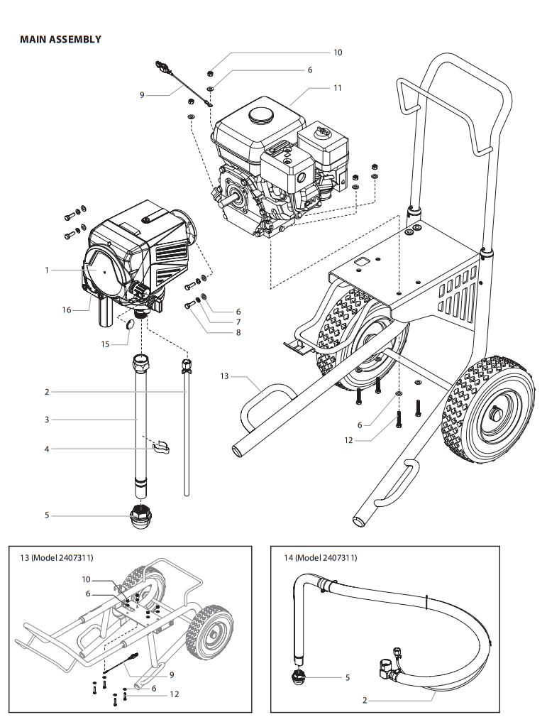 Elite 4500 Main Assembly Parts